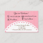 Kaarten. handgemaakte koeken, 3 D-koeken Visitekaartje (Achterkant)