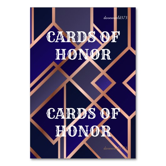Kaarten Honor Game (Voorkant)