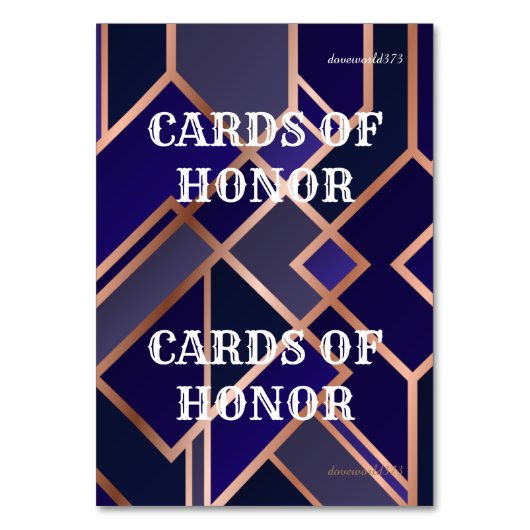 Kaarten Honor Game (Voorkant)