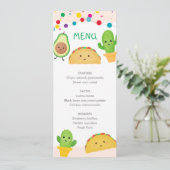 Kaarten in het menu Baby shower van de Taco Party (Staand voorkant)