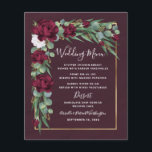 Kaarten in het menu Bindwonden van Burgundy en Gol<br><div class="desc">Voorzien van een waterverf- of boekweitachtergrond met elegante zilverdollar en eucalyptusbladeren met marsala- of bruinkoolbloemen. Het ontwerp is ook voorzien van een afgedrukte gouden rand. OPMERKING: dit product is het best geschikt voor 4, 5 x 5, 6 inch of 8, 5 x 11 inch." Het verdient aanbeveling dit object niet...</div>