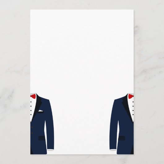 Kaarten in het menu Blauw en wit homohuwelijk (Achterkant)