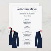 Kaarten in het menu Blauw en wit homohuwelijk (Voorkant / Achterkant)