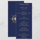 Kaarten in het menu Blue Nautical Wedding (Voorkant / Achterkant)