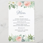 Kaarten in het menu Dusty Blue Blush Floral Garden (Voorkant)