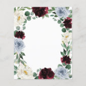 Kaarten in het menu Dusty Blue Burgundy Boho Fall (Achterkant)