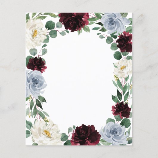 Kaarten in het menu Dusty Blue Burgundy Boho Fall  (Achterkant)