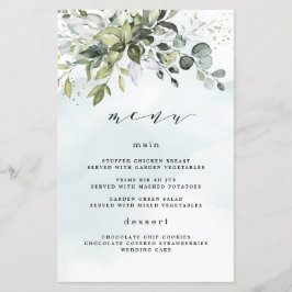 Kaarten in het menu Dusty Blue Greenery Floral Boh