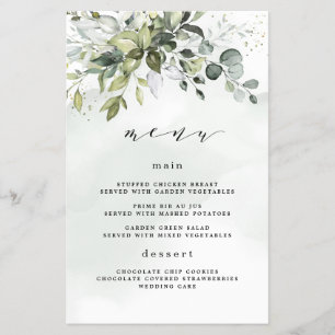 Kaarten in het menu Dusty Blue Greenery Floral Boh