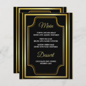 Kaarten in het menu Elegant Black Gold Wedding (Voorkant / Achterkant)