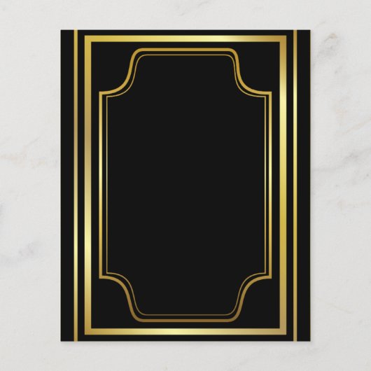 Kaarten in het menu Elegant Black Gold Wedding (Achterkant)