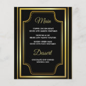 Kaarten in het menu Elegant Black Gold Wedding (Voorkant)