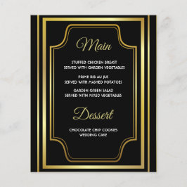 Kaarten in het menu Elegant Black Gold Wedding