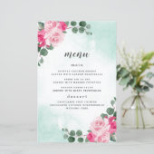 Kaarten in het menu Floral Wedding roze en groene (Staand voorkant)