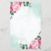 Kaarten in het menu Floral Wedding roze en groene (Achterkant)