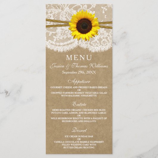 Kaarten in het menu Kraft, Lace & Sunflower Collec (Voorkant)