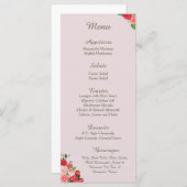 kaarten in het menu Menu Opvang roze en rode rozen (Voorkant / Achterkant)