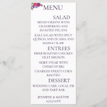 Kaarten in het menu Rustige kalligrafie Elegant We