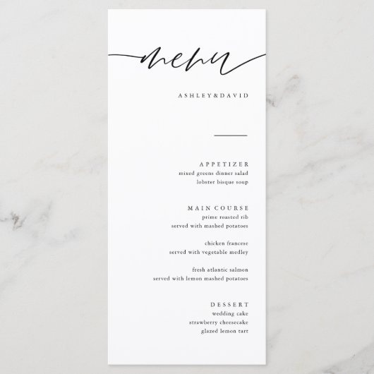 Kaarten in het menu Rustige kalligrafie Elegant We (Voorkant)