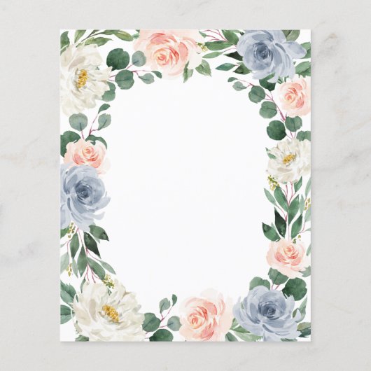 Kaarten in het menu Stoosterblauw roze peach Flora (Achterkant)