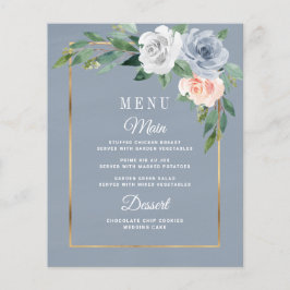 Kaarten in het menu Stustblauw Blush Pink Floral W