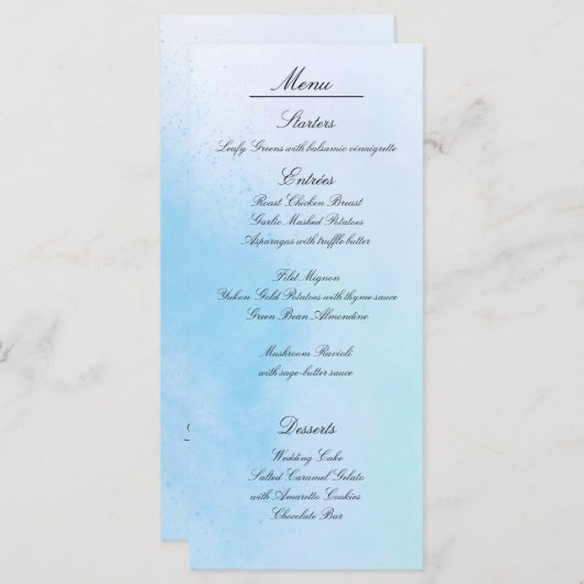 kaarten in het menu "True Love Blue" (Voorkant / Achterkant)