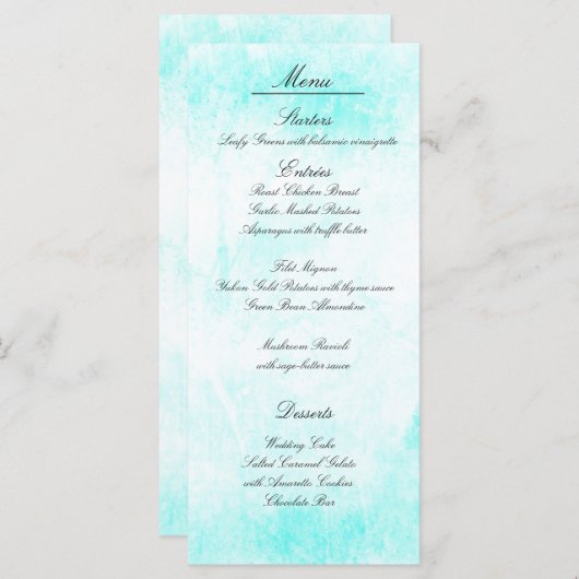 kaarten in het menu "Turquoise Treasure" (Voorkant / Achterkant)