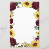 Kaarten in het menu Zonnebloem Rozen Burgundy Red  (Achterkant)