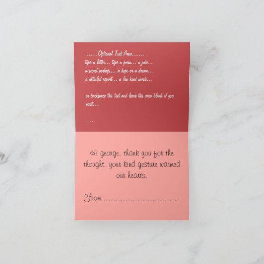 Kaarten in het wild Roos Flowers Custom Wenskaart (Binnen)