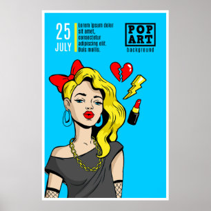 Kaarten in komische stijl poster