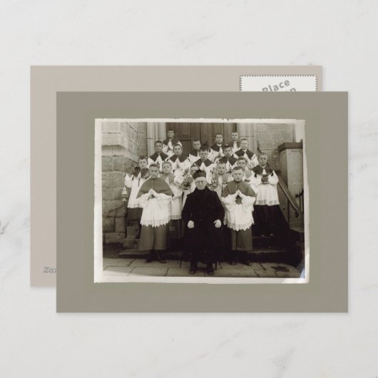  kaarten - Katholieke kerkpriester en jongens (Voorkant / Achterkant)