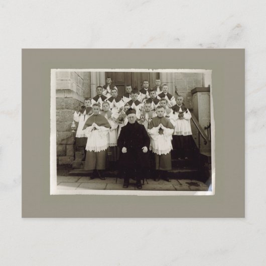  kaarten - Katholieke kerkpriester en jongens (Voorkant)