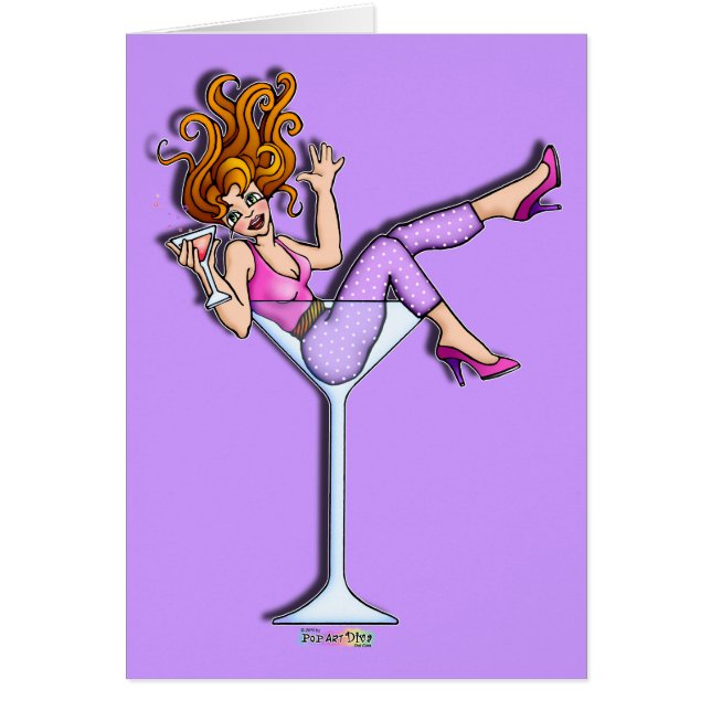 Kaarten - Meisje in Martini Glass, Lil Red (Voorkant)