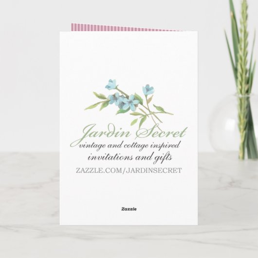 Kaarten met aangepaste tekst, bloemmotief, vintage (Achterkant)