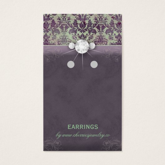 Kaarten met beeldscherm Vintage Damask Jewelry GP Visitekaartje (Voorkant)