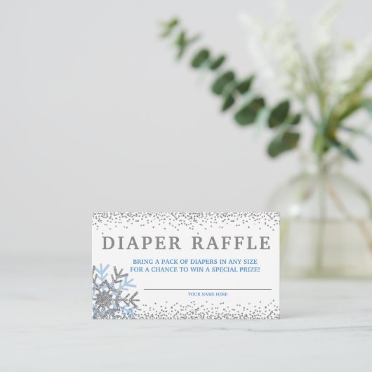 Kaarten met blauw Snowflake-luierspoeling (Staand voorkant)