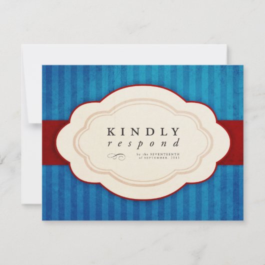 Kaarten met Charm Blue en Red Response RSVP Kaartje (Voorkant)