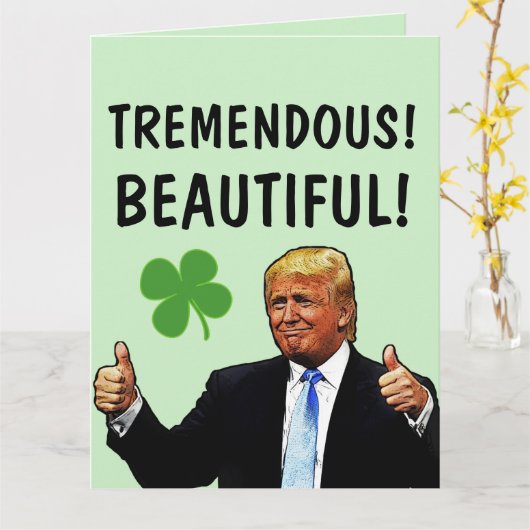 KAARTEN MET DONALD TRUMP OP ST.PATRICKS DAG OVERGR (Gele Bloem)