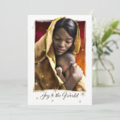 Kaarten met een Afrikaanse Amerikaanse Madonna Fla (Staand voorkant)