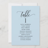 Kaarten met een donkerblauw stoelplan met gastname (Voorkant)