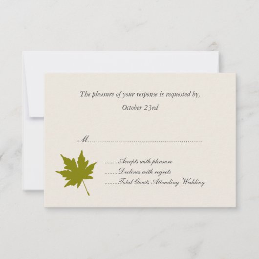 Kaarten met een elegant Fall Wedding Response RSVP Kaartje (Voorkant)