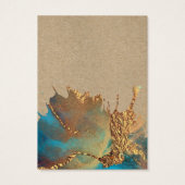 Kaarten met een modern inktplash Blue Gold Earring Visitekaartje (Achterkant)