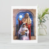 Kaarten met een paarse kerstviering (Staand voorkant)