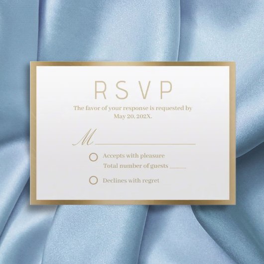Kaarten met een trouwe weddenschap van Classy Gold RSVP Kaartje