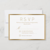 Kaarten met een trouwe weddenschap van Classy Gold RSVP Kaartje (Voorkant)