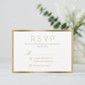 Kaarten met een trouwe weddenschap van Classy Gold RSVP Kaartje (Staand voorkant)
