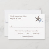 Kaarten met een witte reactie op een staartje met  RSVP kaartje (Achterkant)