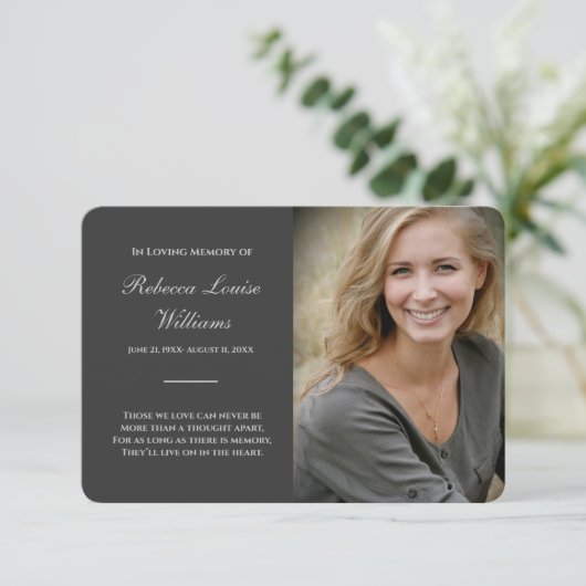 Kaarten met foto-inkool grijs (Staand voorkant)