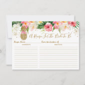 Kaarten met gouden anananas, tropische bridale gou (Voorkant)