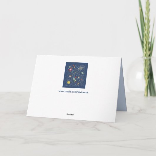 Kaarten met katten in de ruimte (Achterkant)